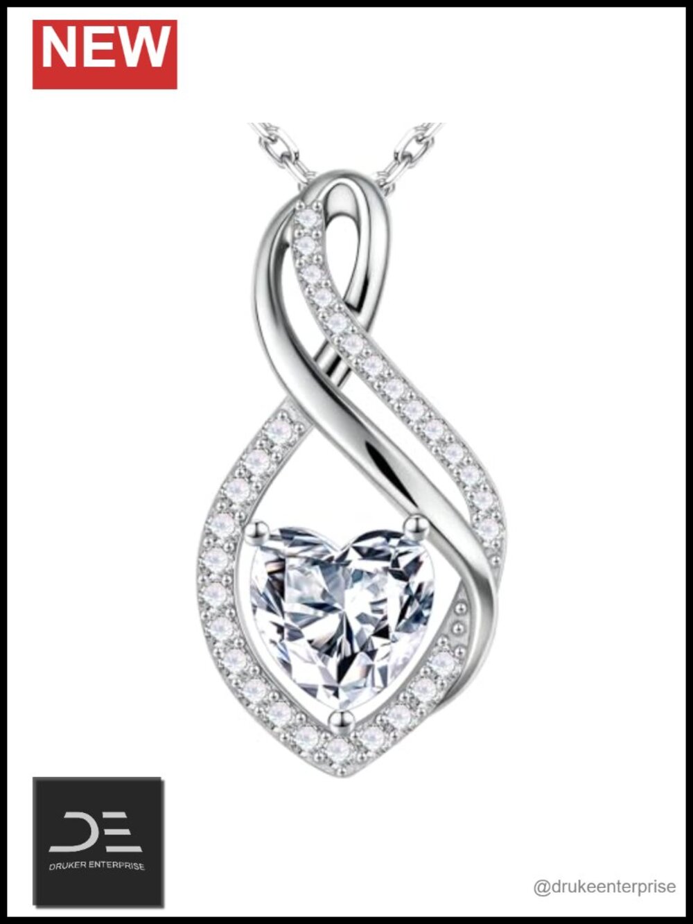 1 Carat Moissanite Pendant Necklace in 925 Sterling Silver